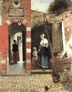 Pieter de Hooch the courtyard of a house in delft oil painting on canvas
